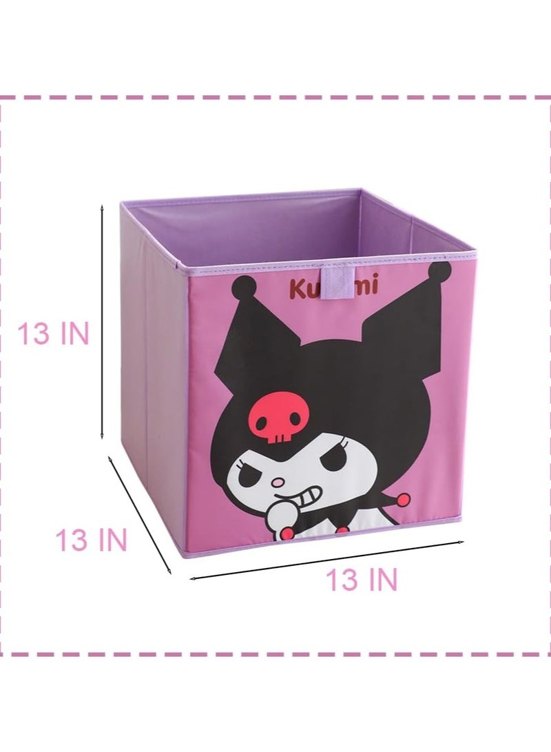 General 13 ‘x13’ Cute Large Capacity Collapsible Storage Box, 36L Kawaii Cartoon Collapsible Basket Organiser Box for Closet, Shelf, Office, Bedroom and Toy Storage  - Image 2