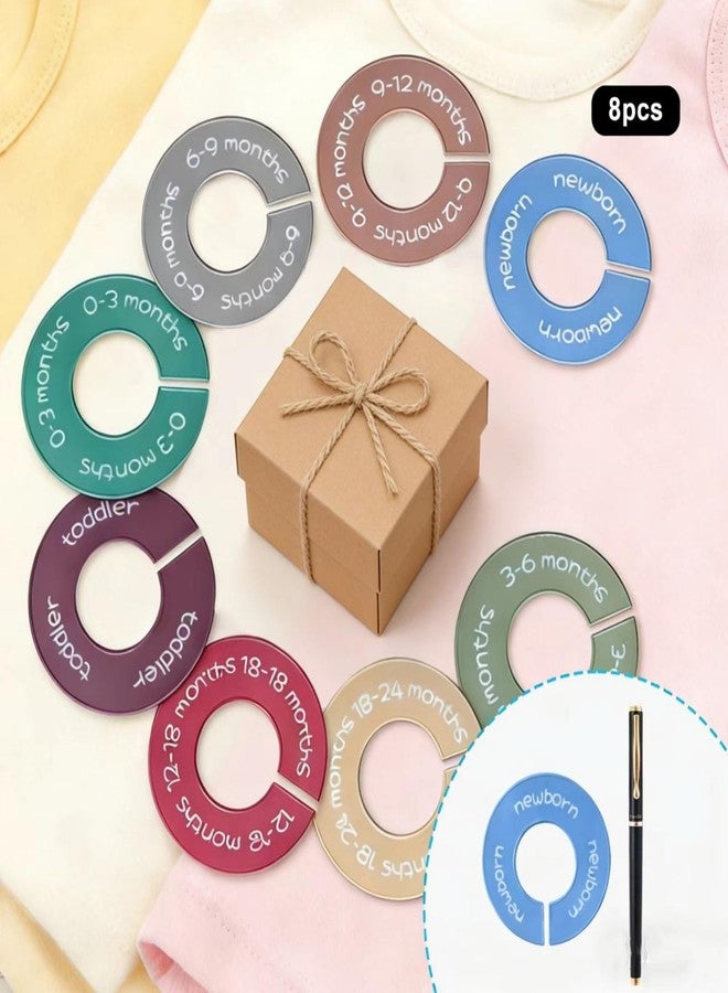 AISHN 8pcs Baby Closet Dividers, Durable Baby Clothes Organizer, Round Baby Size Closet Dividers for 0-24 Months, Easy-Sort Nursery Closet Dividers with Clear Labels - Fits Most Rods - Image 5