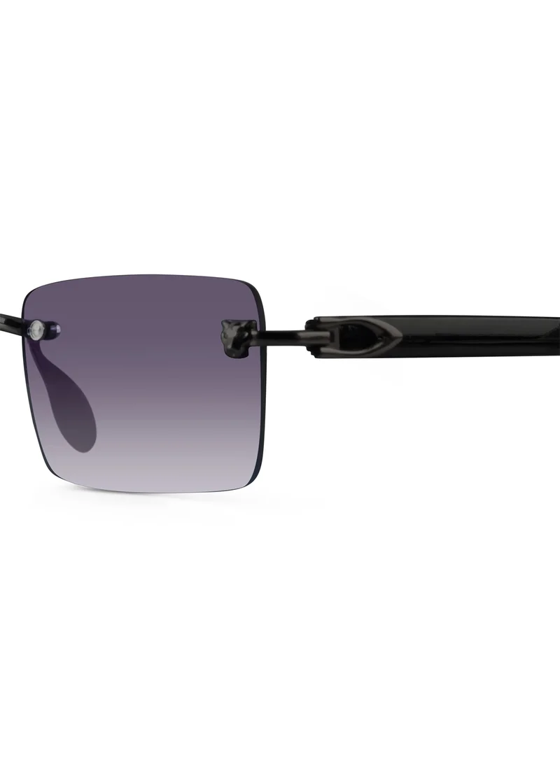 Woggles Xylo Purple Rimless Rectangle Sunglasses