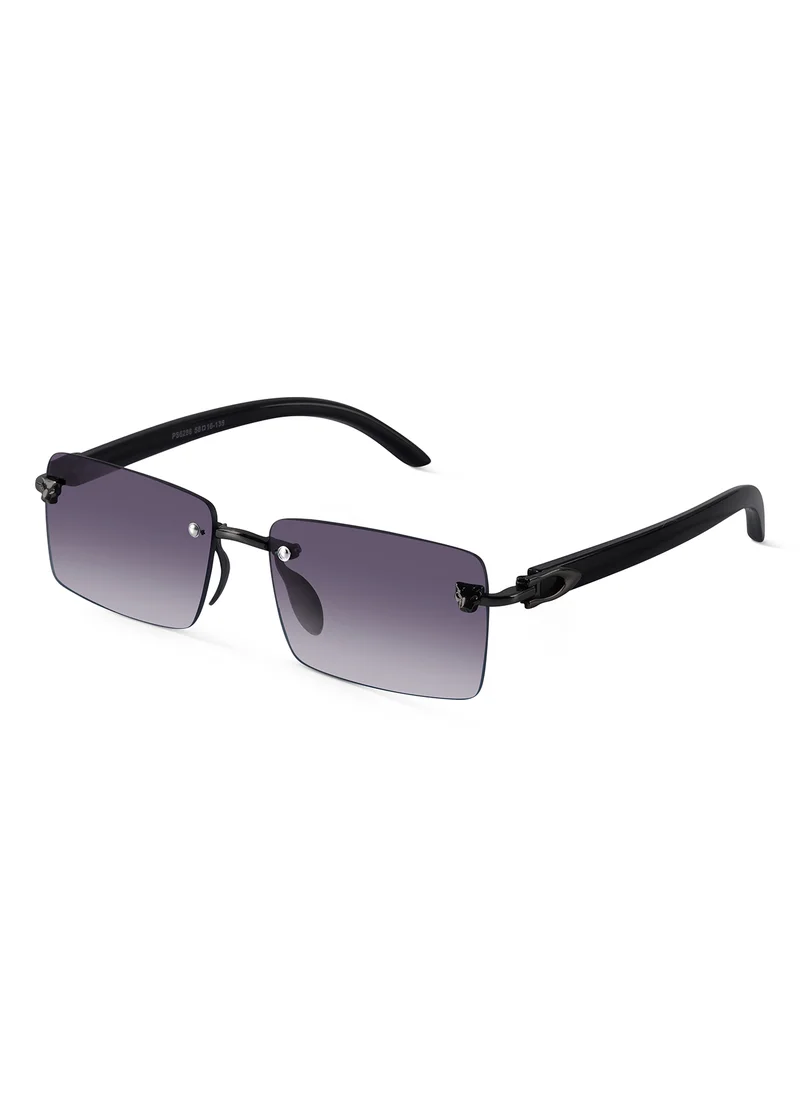 Woggles Xylo Purple Rimless Rectangle Sunglasses