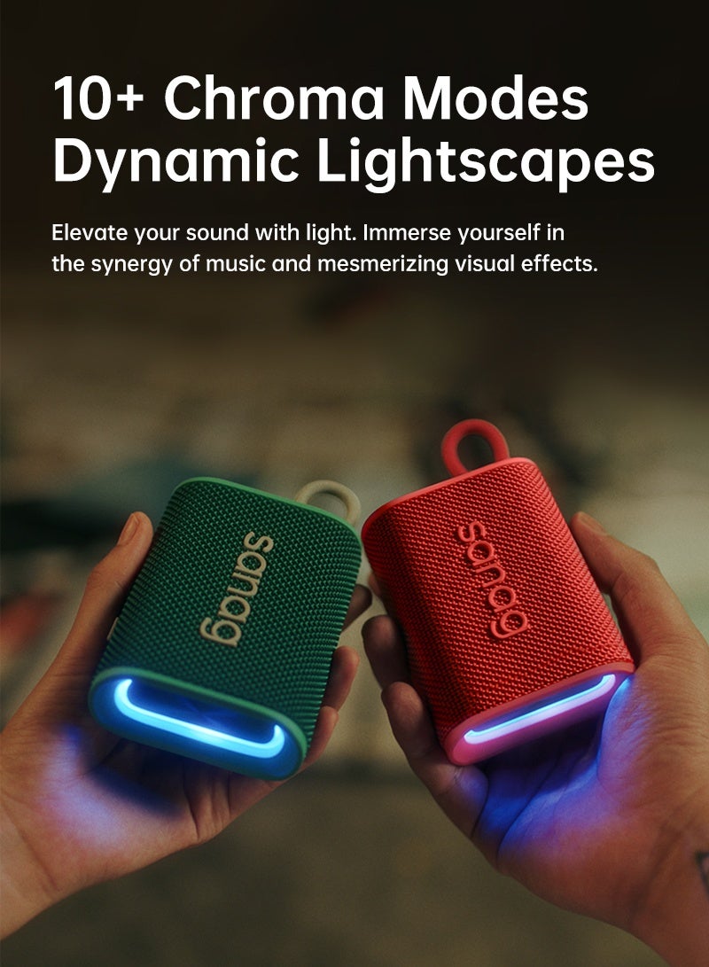 sanag M13S Pro Portable Bluetooth Speaker, Immersive HiFi Sound, Dynamic RGB Light, Up to 20 H Playtime, Bluetooth & TF Card, One-Touch Control, IPX7 Waterproof, Lightweight, Ideal for Indoors and Outdoors, Black - Image 4