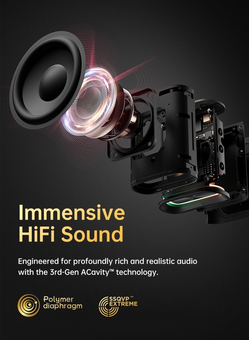 sanag M13S Pro Portable Bluetooth Speaker, Immersive HiFi Sound, Dynamic RGB Light, Up to 20 H Playtime, Bluetooth & TF Card, One-Touch Control, IPX7 Waterproof, Lightweight, Ideal for Indoors and Outdoors, Black - Image 3