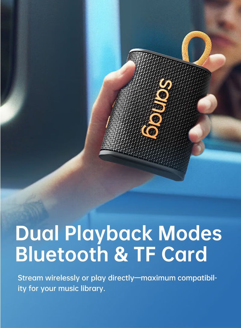 sanag M13S Pro Portable Bluetooth Speaker, Immersive HiFi Sound, Dynamic RGB Light, Up to 20 H Playtime, Bluetooth & TF Card, One-Touch Control, IPX7 Waterproof, Lightweight, Ideal for Indoors and Outdoors, Black - Image 2