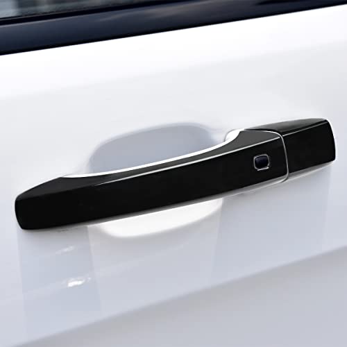 DLOVEG Car Exterior Door Handle Cover Compatible for Grand Cherokee 2011-2021 Accessories 2011-2022 Durango Black Door Handle Protector with Smart Key Holes - Image 4