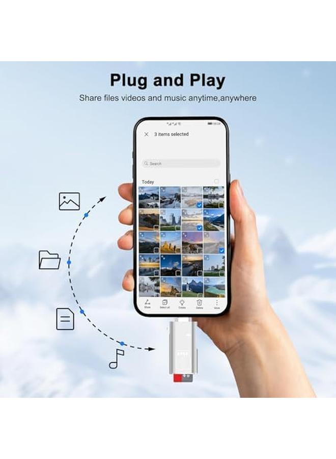 إيروريكس قارئ بطاقة TF وقارئ بطاقة Micro Sd وType C 15W PD شحن محول قارئ بطاقة ذاكرة TF من النوع C متوافق مع أجهزة الكمبيوتر المحمولة Macbook Samsung Galaxy باللون الأسود - Image 5