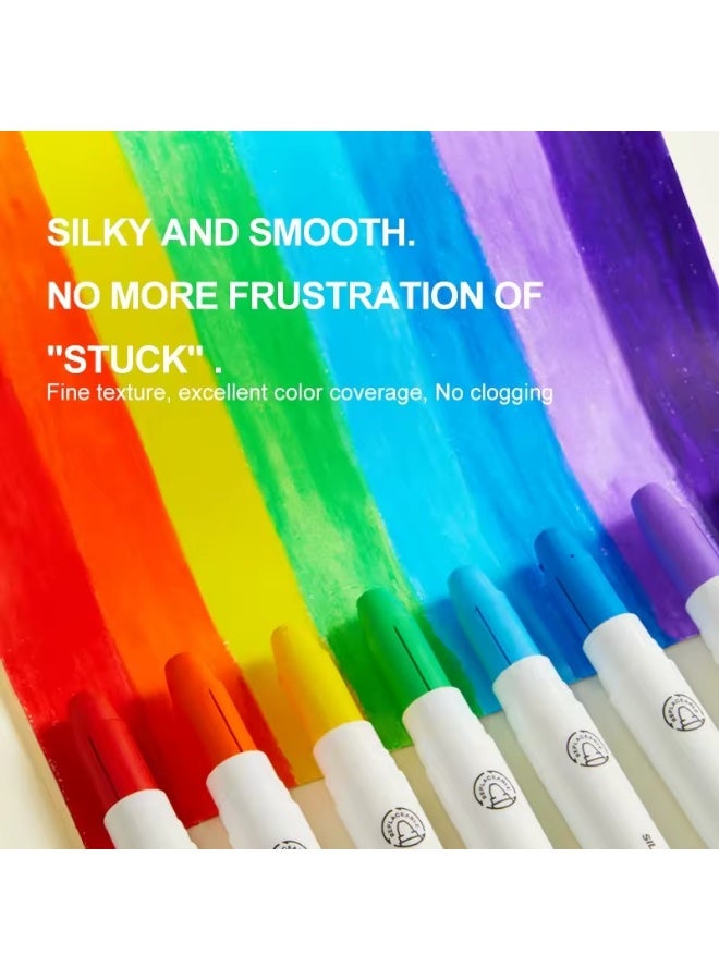 Mideer Refillable Silky Crayons 6 Colors – Quick Dry Washable Crayons for Kids, Smooth Coloring Twist Crayons with Refillable Design, Preschool Art Drawing Supplies - Image 4