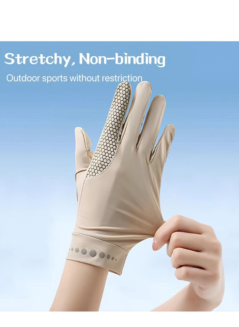 قفازات نسائية للحماية من الشمس - UPF 50+ حماية من الأشعة فوق البنفسجية، تجف بسرعة، مقاومة للانزلاق، قفازات للقيادة وركوب الدراجات. - Image 2