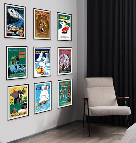 BigWig Prints Vintage Disney Posters Disneyland Ride Posters Disney Home Decor Adult Vintage Retro Wall Art Haunted Mansion Disneyland Gifts Collectibles Memorabilia Unframed Reproduction Set of 9 11x17 - Image 3