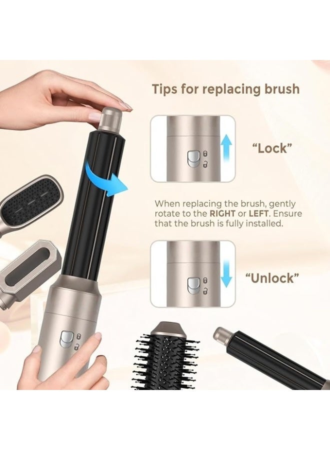 DOSCHER 6-in-1 Styling Brush and Hair Dryer,Curling Iron, Hot Air Brush Set, Negative-Ion 1000W Multi-Functional Hair Straightener, Capable of Automatic Curling, and Rapid Drying, Curling, Volumizing, and Straightening. - Image 3