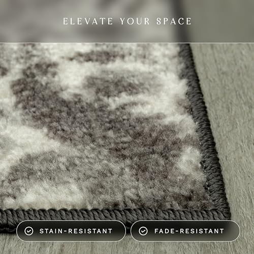 Maples Rugs Vivian Medallion Kitchen Rugs Non Skid Accent Area Carpet [Made in USA], 1'8 x 2'10, Grey - Image 4