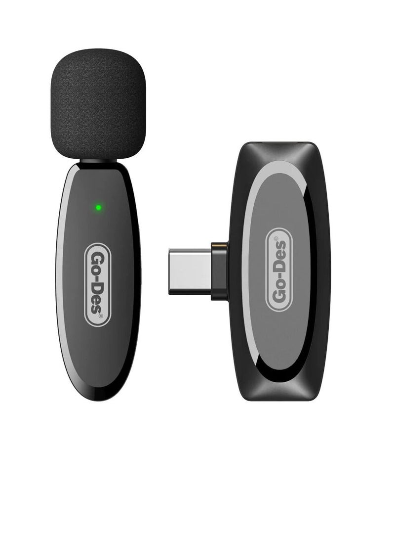 GO-DES Auto-Syncs Clip-on 2.4G Wireless Lavalier Microphone For Type-C And Android Devices 20M Accessibility  - Image 1