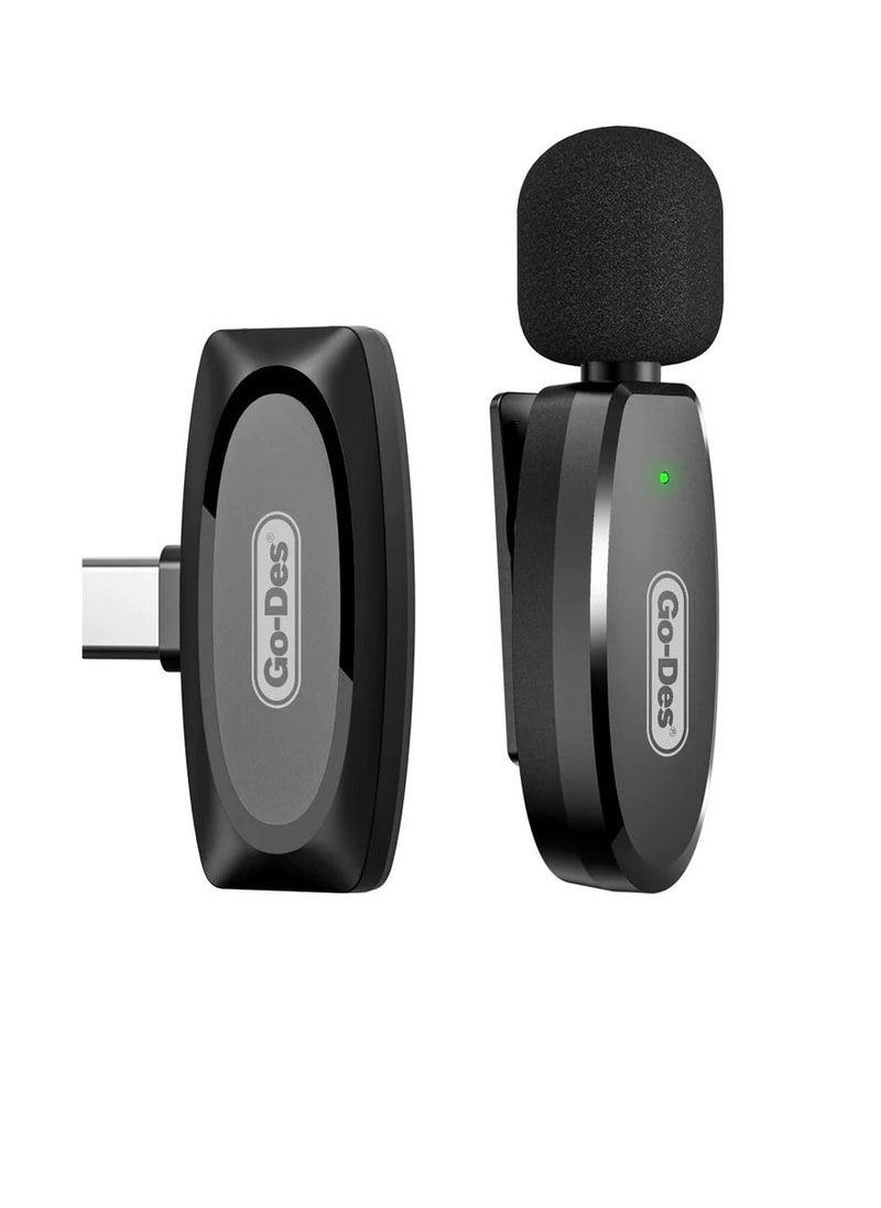 GO-DES Auto-Syncs Clip-on 2.4G Wireless Lavalier Microphone For Type-C And Android Devices 20M Accessibility  - Image 2