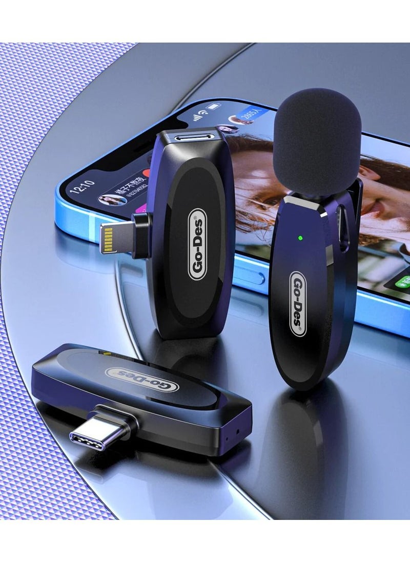 GO-DES Auto-Syncs Clip-on 2.4G Wireless Lavalier Microphone For Type-C And Android Devices 20M Accessibility  - Image 4