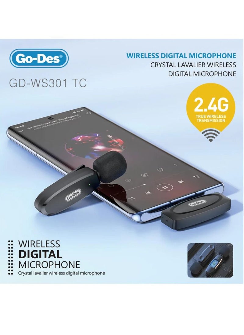 GO-DES Auto-Syncs Clip-on 2.4G Wireless Lavalier Microphone For Type-C And Android Devices 20M Accessibility  - Image 3