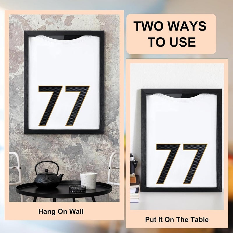 Sports Shirt Display, Wooden , Case with UV Protection Feature, Case with Sportswear Detail, Wall Accessory, Utility Aid for Cabinet Fans Players Collectors Athletes Baseball Soccer - Image 5