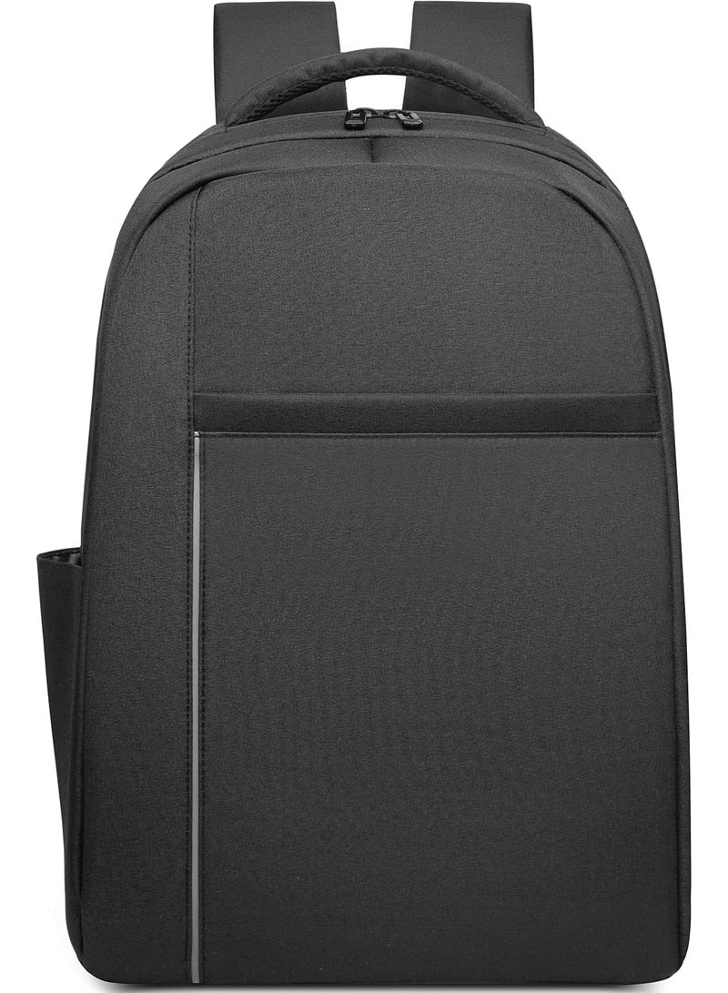 RAHALA RAL-619 This sleek, all-black backpack is designed for the modern commuter. Featuring a minimalist, water-resistant design and dedicated padded laptop sleeve, it keeps your tech safe and dry. Lightweight, durable, and comfortable for all-day wear. Perfect for work, university, or travel. - Image 1