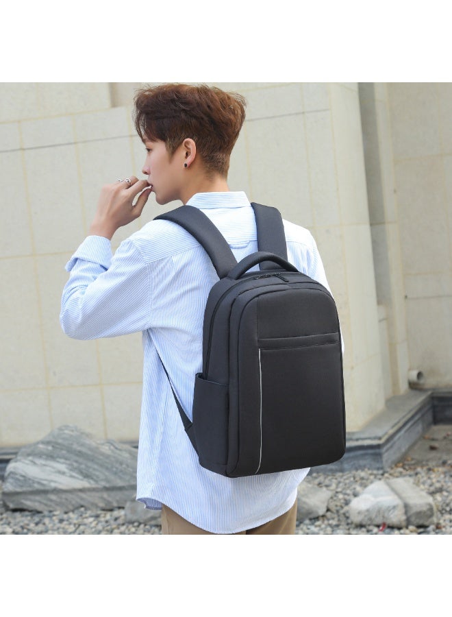 RAHALA RAL-619 This sleek, all-black backpack is designed for the modern commuter. Featuring a minimalist, water-resistant design and dedicated padded laptop sleeve, it keeps your tech safe and dry. Lightweight, durable, and comfortable for all-day wear. Perfect for work, university, or travel. - Image 4