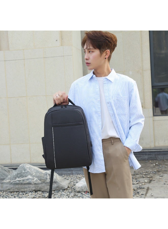 RAHALA RAL-619 This sleek, all-black backpack is designed for the modern commuter. Featuring a minimalist, water-resistant design and dedicated padded laptop sleeve, it keeps your tech safe and dry. Lightweight, durable, and comfortable for all-day wear. Perfect for work, university, or travel. - Image 2