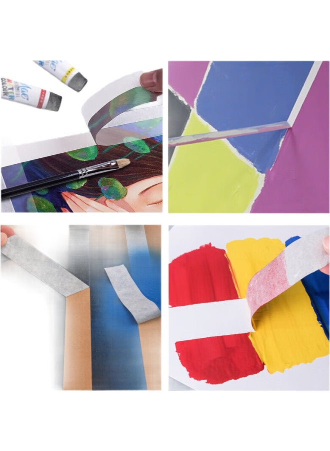 Oumai Colored Masking Tape 18Mm*50M, Traceless Color-Coding Tape, Art Sticker, Renovation Masking, Paint Protection, Tile Grouting, Multi-Color Masking Tape, Red, 1 Roll - Image 1