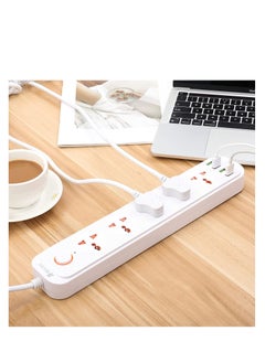 TYCOM Tycom Power Strip Surge Protector with USB- Extension Cord Flat Plug with Widely 3 AC Outlet and 4 USB, Small Desktop Station with 6 ft Power Cord, Compact Socket (A01 Black)  - Image 4