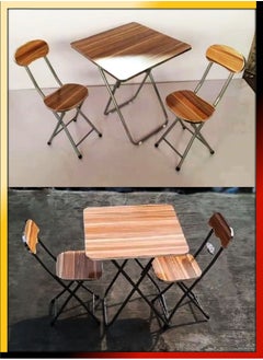 Set Of Foldable Wooden Square Table And 2 Folding Chairs Seats Metal Frame For Breakfast Computer Laptop Desk Office Workstation Kitchen Balcony Home Dining Outdoor Picnic Beach Desert Camping - pzsku/ZEA61947574EA12EB7B12Z/45/_/1724316733/03bf9e55-abaf-4682-b53b-448064d1d6e3