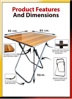 Set Of Foldable Wooden Square Table And 2 Folding Chairs Seats Metal Frame For Breakfast Computer Laptop Desk Office Workstation Kitchen Balcony Home Dining Outdoor Picnic Beach Desert Camping - pzsku/ZEA61947574EA12EB7B12Z/45/_/1724316734/0c14e0d1-dc19-4143-bf6b-e9a9140e9f6a