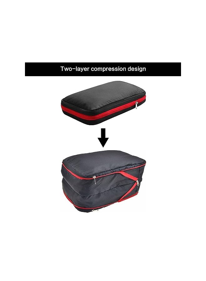 JZS Travel Compression Packing Cubes for Travel Expandable Luggage Backpacking Organizers for Suitcase(Black,9L) - Image 2