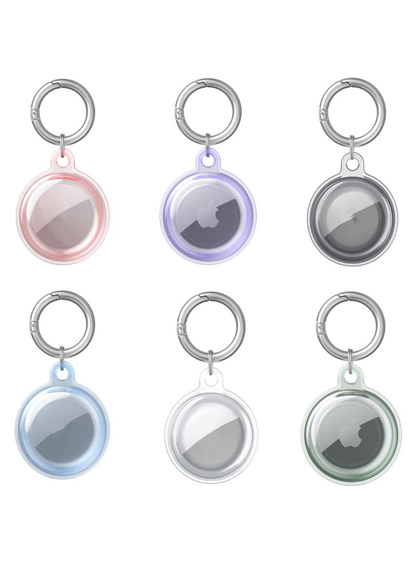 general Waterproof Airtag Holder 6 Pack Apple AirTags with Keychain AirTag Case for Luggage Dog Collar and Keys Anti-Scratch Full Body Protective Airtag Holder 6 Colors - Image 4