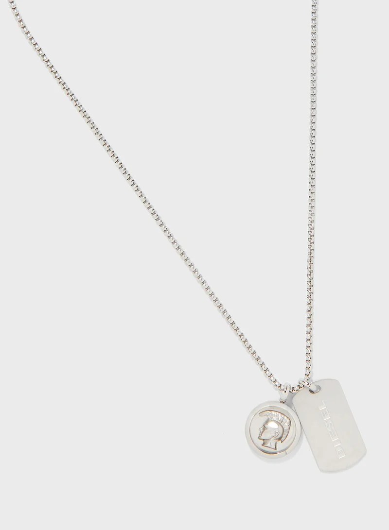 DIESEL Double Pendant Necklace