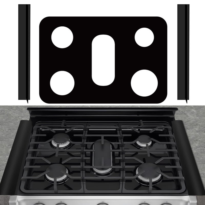 Mee 2ou Stove Burner Covers - Reusable Stove Cover For 30 Inch LG Gas Range Model LRG3093 LRG3095 LRG3061 LRG3193 - Non-Stick Washable Stove Top Cover With 2Pcs Stove Gap Covers For 30 LG Stove Top Protector - Image 4