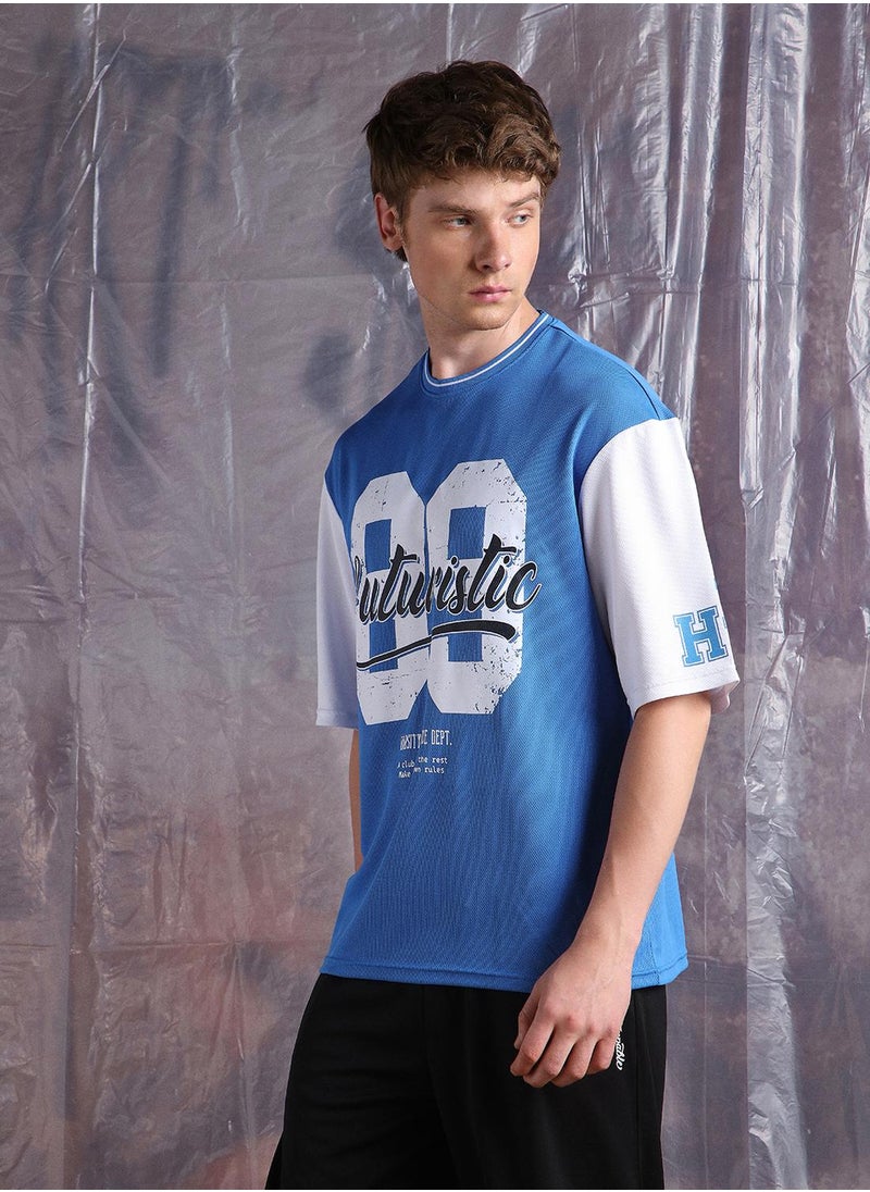 Hubberholme Men Streetletics Typography Printed Round Neck Relaxed Fit Mesh T-shirt  - Image 3