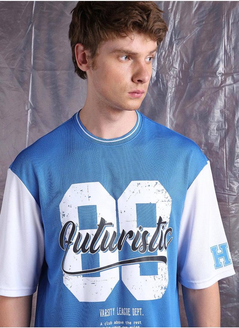 Hubberholme Men Streetletics Typography Printed Round Neck Relaxed Fit Mesh T-shirt  - Image 4