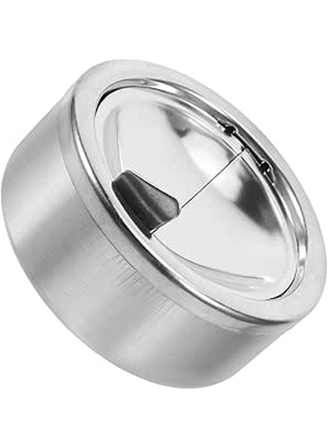 Thickened Stainless Steel Ashtray with Lid Windproof for Home Patio Desktop Use - Image 1