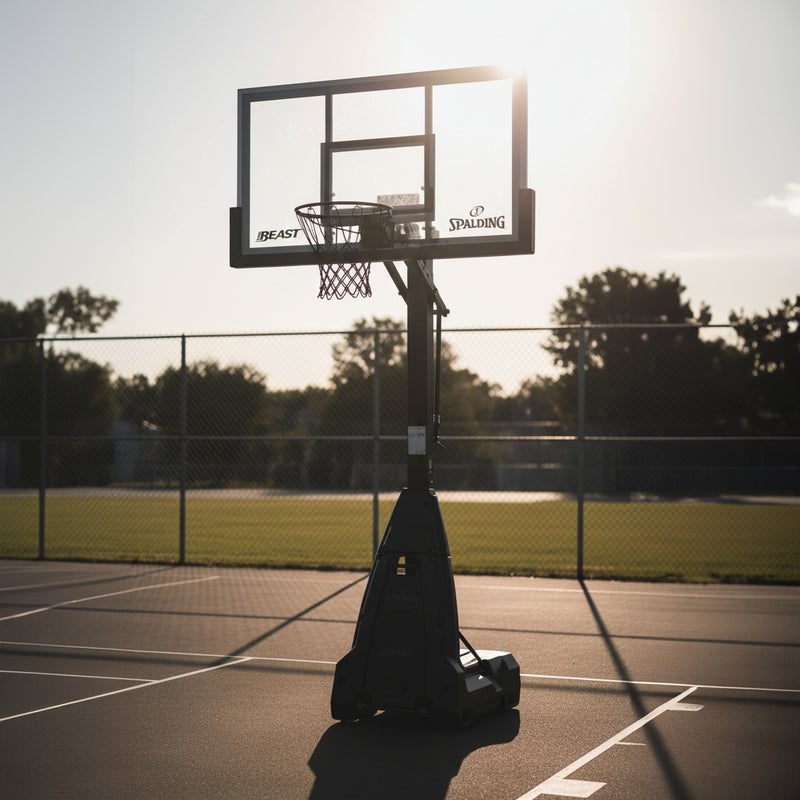 Spalding Beast Stealth 60" Glass Portable Basketball Hoop System - Image 5