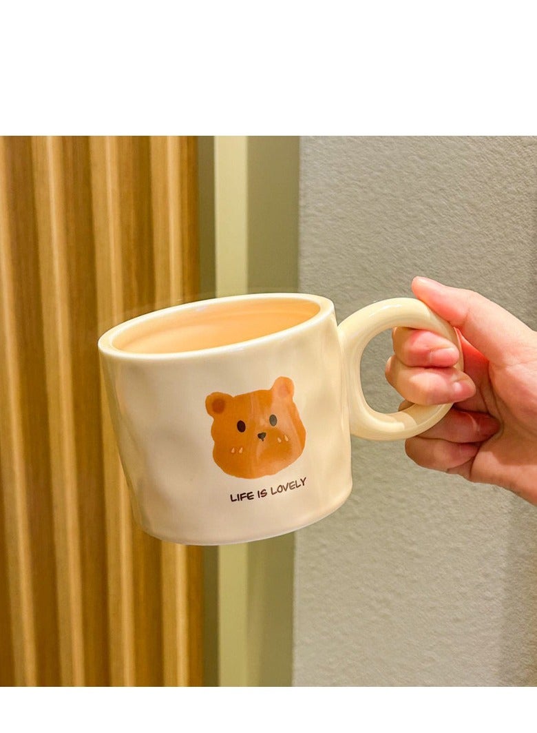400ML capacity, Super Cute High-Quality Bear-Shaped Mug, Couple Ceramic Cup, Essential For Drinking Water, Coffee, And Breakfast, With Lid And Spoon Design  - Image 2