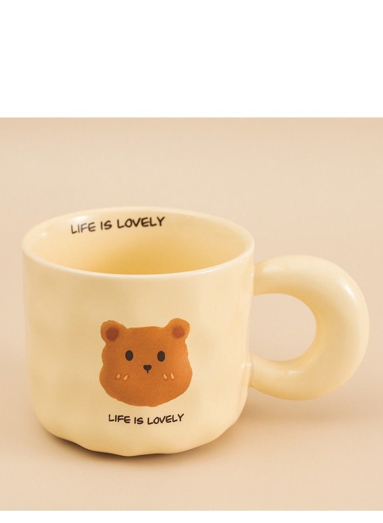 400ML capacity, Super Cute High-Quality Bear-Shaped Mug, Couple Ceramic Cup, Essential For Drinking Water, Coffee, And Breakfast, With Lid And Spoon Design  - Image 5