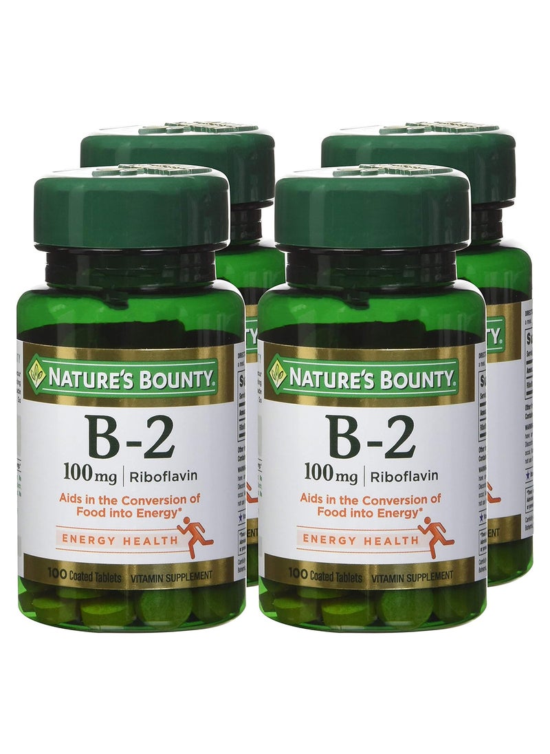 NATURE'S BOUNTY Vitamin B2 100 Mg 100 Coated Tablets Pack Of 4  - Image 1