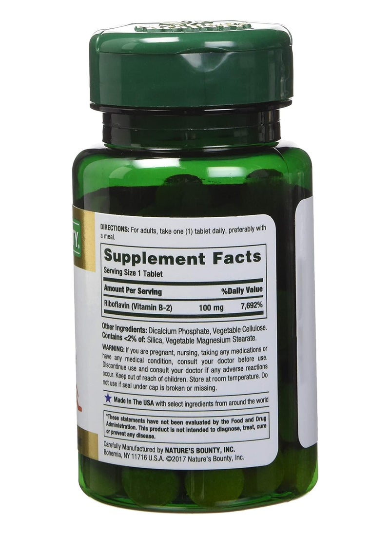 NATURE'S BOUNTY Vitamin B2 100 Mg 100 Coated Tablets Pack Of 4  - Image 4