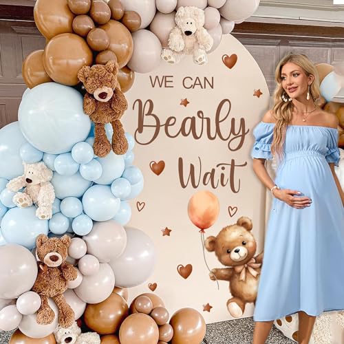HATARU Baby Shower Sign Decorations Decal We Can Bearly Wait Sign for Backdrop Gender Reveal Party Decoration for Balloon Arch Boy or Girl Sticker Baby Bear Welcome Signs for Pregnancy Party Photo Background - Image 5