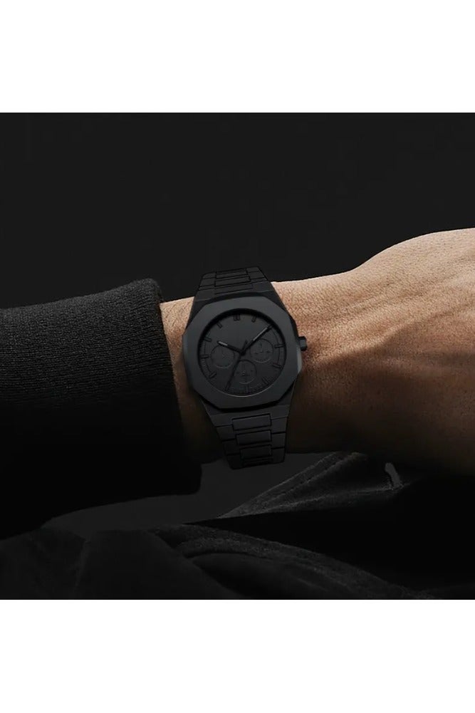 QUARTZ ساعة يد سوداء أنيقة للرجال – ساعة عصرية بسيطة - Image 2