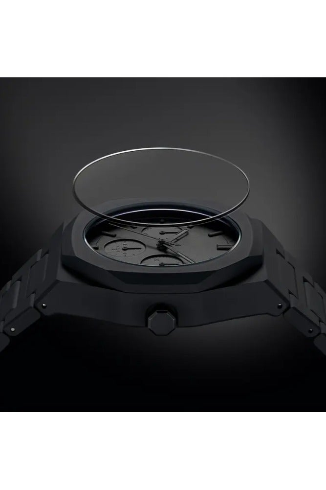 QUARTZ ساعة يد سوداء أنيقة للرجال – ساعة عصرية بسيطة - Image 3