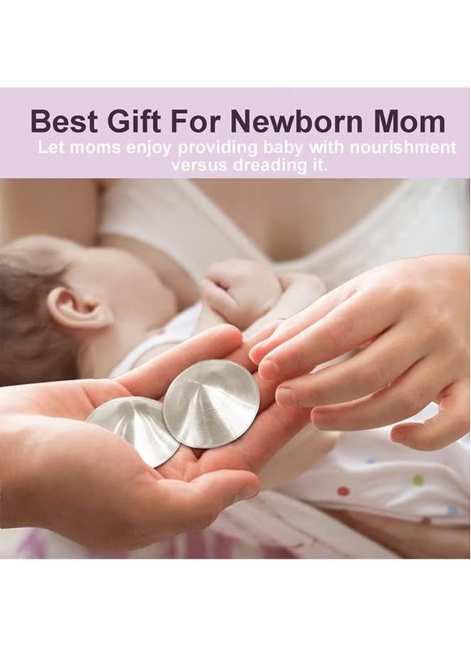 OMEVE 925 Silver Nursing Cups Original Perforated Breathable Design, 920 Silver Nipple Cover for Breastfeeding Essential, Silver Nipple Shield for Nursing Newborn, Metal Nipple Shields, Regular Size  - Image 3