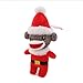 Plushland Christmas Stuffed Animal Toys Cute Soft Sockiez Sock Monkey Christmas Tree Decoration Lovely Gift Xmas Ornament Party Favor 4 Inch Santa - Image 4
