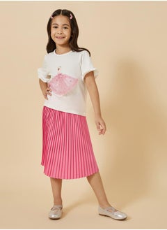 Styli Graphic Print T-Shirt and Skirt Set  - Image 1