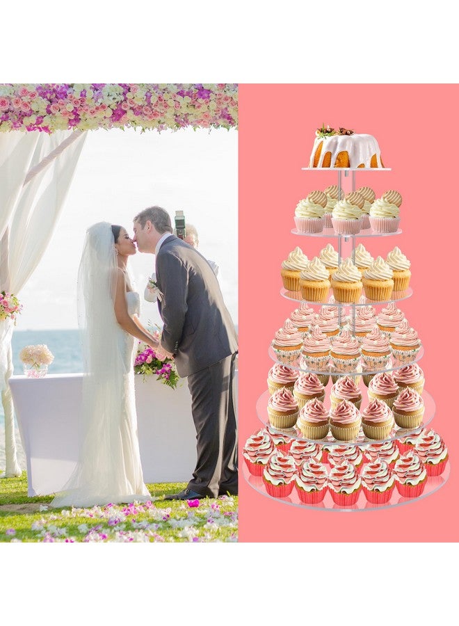YestBuy 6 Tier Maypole Round Wedding Party Tree Tower Acrylic Cupcake Display Stand - Image 3