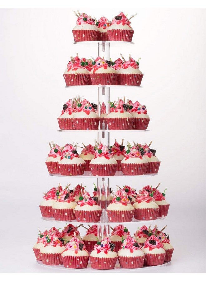 YestBuy 6 Tier Maypole Round Wedding Party Tree Tower Acrylic Cupcake Display Stand - Image 1