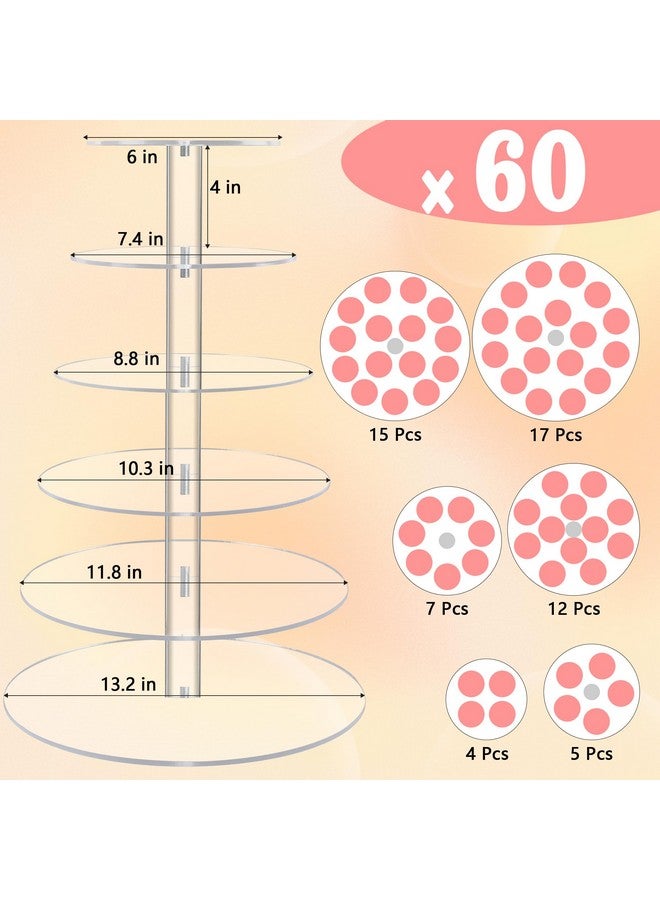 YestBuy 6 Tier Maypole Round Wedding Party Tree Tower Acrylic Cupcake Display Stand - Image 5