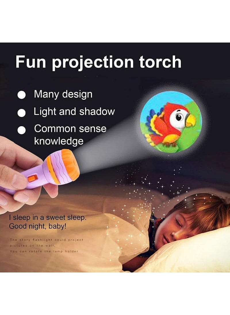 BELLABOTA BELLABOTA Mini Slide Projector Flashlight Torch with 24 Pattern Slide Flashlight Lamp Education Learning Night Light Before Going to Bed for Kids Multicolor  - Image 2