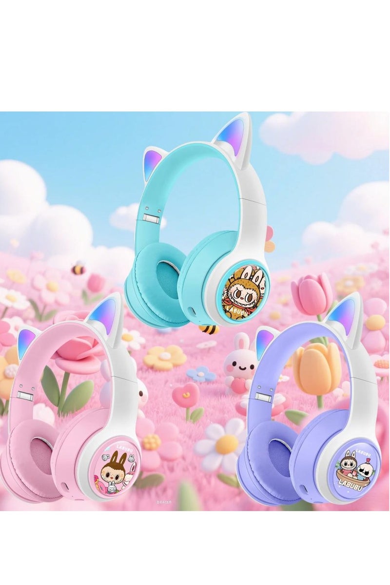 LABUBU سماعة رأس لاسلكية مع شخصية كرتونية من لابوبو - Image 2