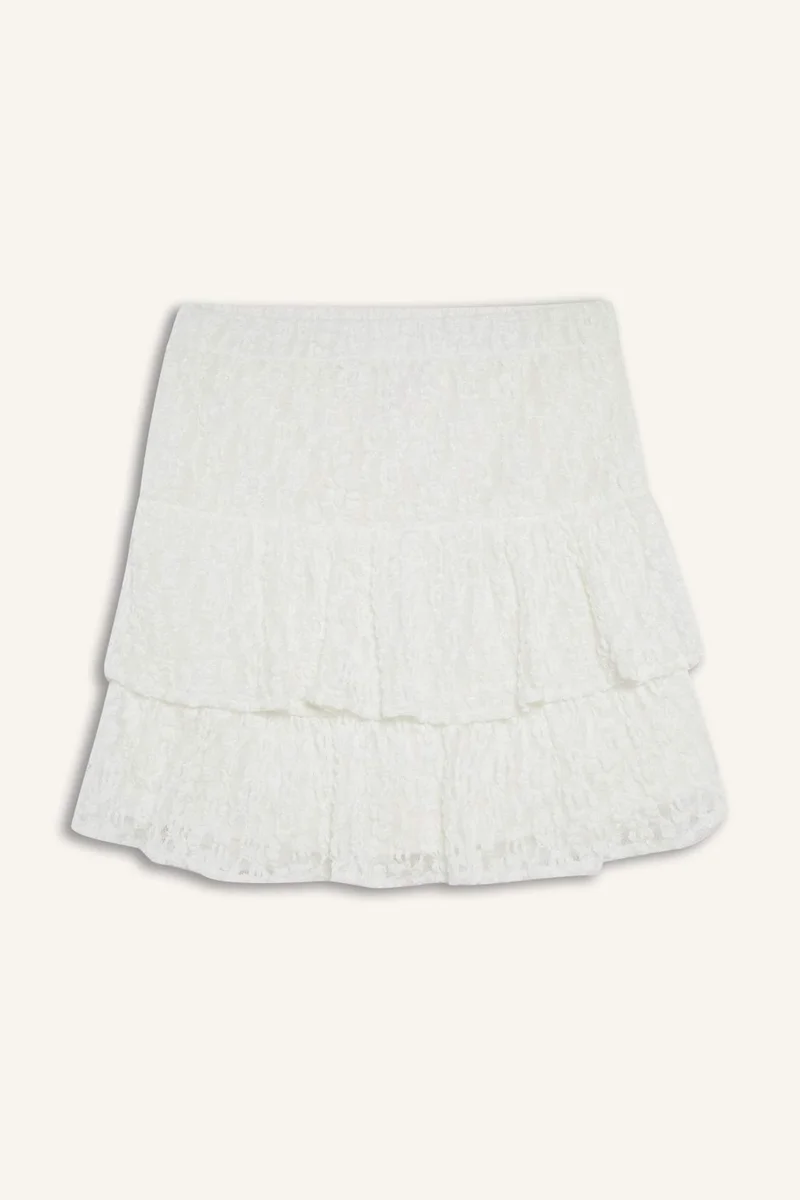 DeFacto A Cut Normal Waist Cotton Lining Lace Mini Skirt